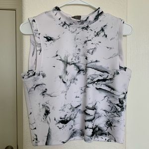 Zip-Up Marble Halter Top